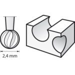 Dremel Ball Point Engraving Cutter 2.4 mm x 2.4mm (107) - Thumbnail Image 2