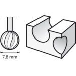 Dremel Ball Point High Speed Cutter 7.8mm x 3.2mm (114) - Thumbnail Image 2