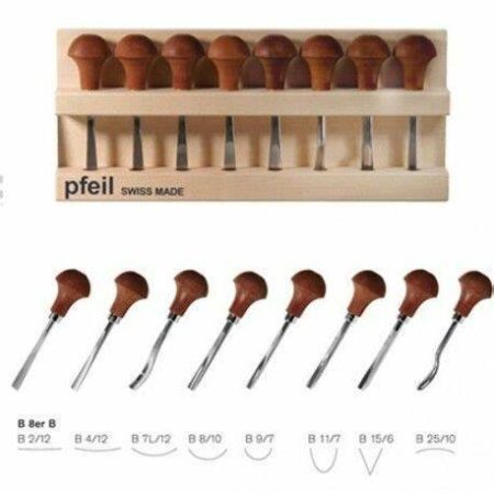 Pfeil 8 Piece Palm Carving Tool Set - B8ER-B