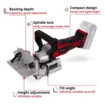 Einhell Cordless Biscuit Jointer | TE-BJ 18 Li (Bare Tool) - Thumbnail Image 4