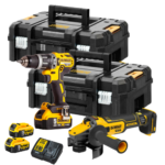 DeWalt Hammer Drill & Angle Grinder Combo | DCD796P2 & DCG409NT - Thumbnail Image 1
