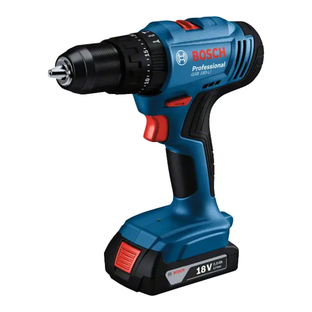 Bosch GSB 183-LI Professional Impact Drill Kit (x1 2.0Ah Battery + Charger Included)