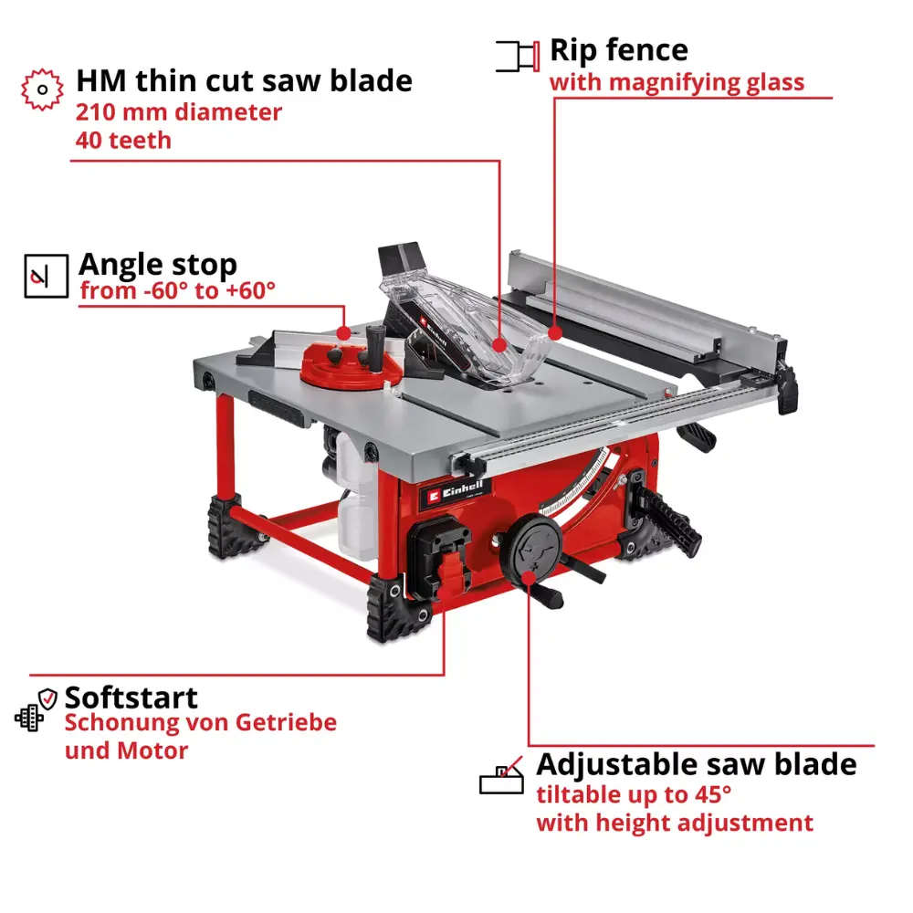 Einhell Cordless Table Saw | TE-TS 36/210 Li-Solo - Image 3