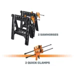 WORX Clamping Sawhorses With Bar Clamps | TWIN SET - Thumbnail Image 2