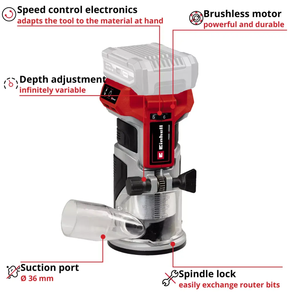 Einhell Professional Cordless Palm Router | TP-ET 18 Li BL - Solo - Image 4