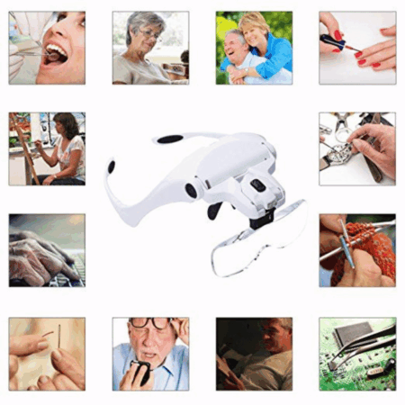 KRAFFT HEAD GLASSES MAGNIFIER 2 LED LIGHT