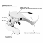 KRAFFT HEAD GLASSES MAGNIFIER 2 LED LIGHT g1
