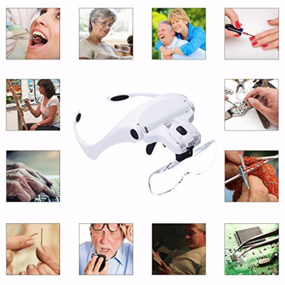 KRAFFT HEAD GLASSES MAGNIFIER 2 LED LIGHT